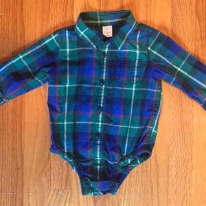 Baby GAP Long Sleeve Plaid Onesie. Size 6-12mo